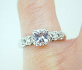14k White Gold Pale Pink Genuine Natural Morganite and Diamond Ring (#J5045)