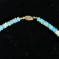 80ct Strand of Genuine Natural Opal Beads Necklace with 14k Gold Clasp (#J5919)