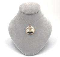 14k Gold Victorian Round Locket w/ Genuine Natural Diamond on 14k Chain (#J6520)