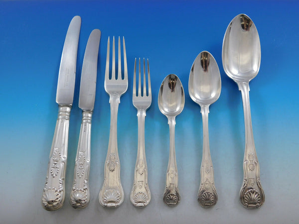 Kings English Sterling Silver Flatware Set for 12 Service 85 Pieces Dinner