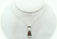 14K Gold Triangular Genuine Natural Garnet Pendant with Diamonds (#J2425)