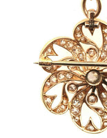 14k Gold 1.5 Carat Mine Cut Genuine Natural Diamond Rosette Pin Pendant (#J5458)