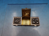 Sterling Silver Pill Box 3 Sections GW Interior Repousse 2 1/2" x 7/8" (#6692)