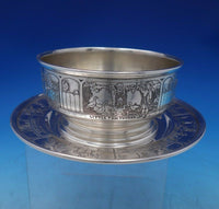 William Kerr Sterling Silver Child's Set 2pc Acid Etched w/ Nursery Rhymes #5248