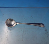 HA English Victorian Cut Crystal Salt Cellar Sterling Silver Salt Spoon (#5547)