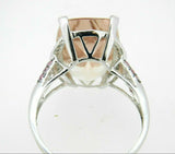 14k Gold Huge 10 Carat Genuine Natural Morganite and Pink Sapphire Ring (#J5051)