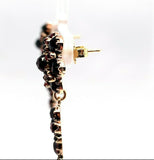 Genuine Natural Bohemian Garnet Rosette Dangle Earrings (#J5530)