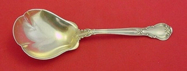 Chantilly by Gorham Sterling Silver Berry Spoon Gold Washed w/Tulip Bowl 8 7/8"