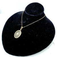 14k White Gold Genuine Natural Rock Crystal Quartz and Diamond Necklace (#J5366)