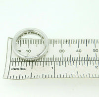18k White Gold Ring with Round and Baguette Genuine Natural Diamonds (#J777)