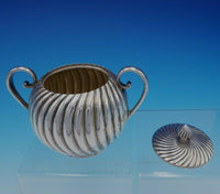 Austrian .800 Silver Tea Set 5-Piece with Swirled Design Made in Vienna (#3345)
