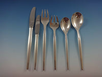 Tulip by Michelsen Sterling Silver Flatware Set Service For 12 Modernism 75 Pcs