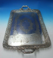 Edward and Sons English Silverplate Tea Tray Griffin Handles #358908 (#6067)