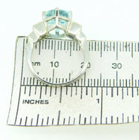 Platinum 6.41ct Genuine Natural Aquamarine Ring with 1/2ct Diamonds (#J4138)