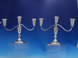 Old French By Amston Sterling Silver Candelabra pair 3-light #616 (#4018)