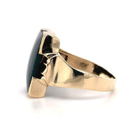 10k Yellow Gold Men's Large Genuine Natural Bloodstone Ring Jewelry (#J5679)