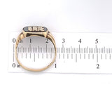 10k Yellow Gold Genuine Natural Onyx Signet Ring with Gold M or W Initial #J5862