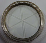 G. H. French Sterling Silver and Etched Glass Coaster Set 10pc w/ Pcd Edge #2416