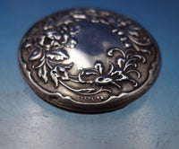 Sterling Silver and Glass Dresser Jar Floral Design on Lid 1 1/4" x 2" (#6838-2)