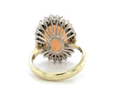 14k Gold Australian Genuine Natural Opal and Diamond Ring Size 4.25 (#J6349)