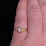 10k Yellow Gold Genuine Natural Moonstone Ring with Leaf Design (#J5607)