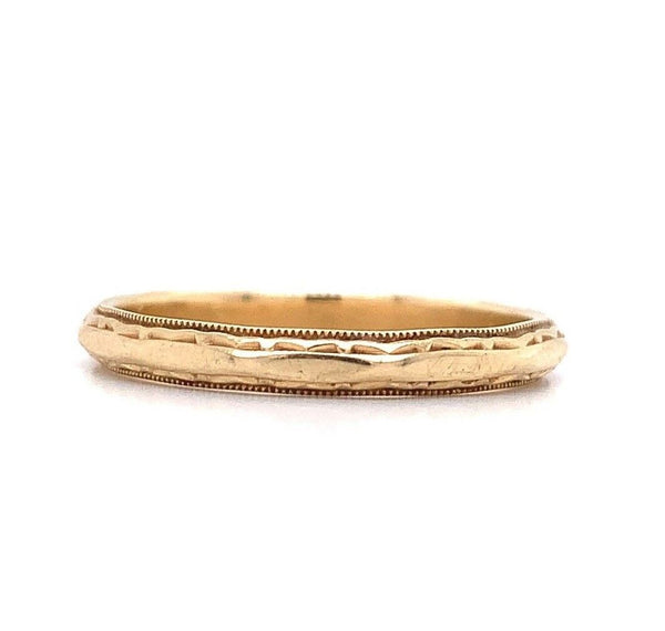 14k Yellow Gold Wedding Band with Raised Scallop Jewelry (#J5729)