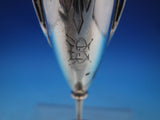 Ivy by Gorham Coin Silver Bud Vase Cast Ivy Handles Hand Engraved 8" (#6725)