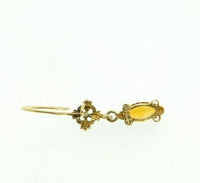 14k Yellow Gold Marquise Genuine Natural Citrine Wire Drop Earrings (#J1685)
