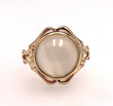 10k Yellow Gold 5 Carat Cat's Eye Genuine Natural Moonstone Ring (#J5670)