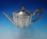 Benjamin Mountigue English Georgian Sterling Silver Tea Pot w/Swags Wood (#5374)
