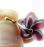 14k Yellow Gold Carved Genuine Natural Garnet Flower Pendant (#J3130)