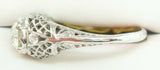 18K Gold European Cut .56ct Genuine Natural Diamond Filigree Ring (#C2360)