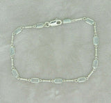 9k White Gold Genuine Natural Aquamarine Bracelet (#J4809)