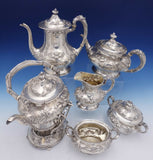 Imperial Chrysanthemum by Gorham Sterling Silver Tea Set 6pc (#3106) Antique