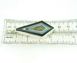 Kaufmann Sterling Silver Genuine Natural Fire Agate Intarsia Pendant Opal #J5087