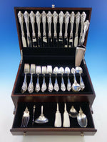 Grande Baroque by Wallace Sterling Silver Flatware Set 12 Dinner Size + Tea Set