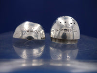 Sheffield 1882 English Sterling Silver Pepper Shaker Egg Shaped 1 3/8" (#6573)
