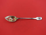Norman Hammered by Shreve Sterling Silver Olive Spoon gold-wash with Monogram 6"