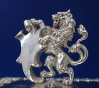 Maintenon by Shiebler Sterling Silver and Wood Desk Blotter Stamp Box Lion #4946