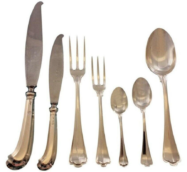 Clementi St. Mark 800 Silver Flatware 12 Set Service 97 Pcs Dinner Italy