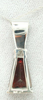 14K Gold Triangular Genuine Natural Garnet Pendant with Diamonds (#J2425)
