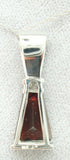 14K Gold Triangular Genuine Natural Garnet Pendant with Diamonds (#J2425)
