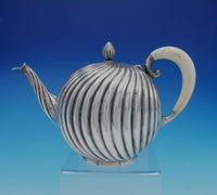 Austrian .800 Silver Tea Set 5-Piece with Swirled Design Made in Vienna (#3345)