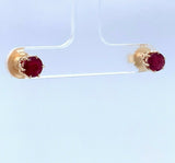 10k Gold 1.05ct TW Genuine Natural Ruby Stud Earrings with 14k Posts (#J5139)