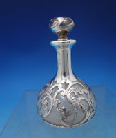 Gorham Glass Perfume Bottle with Silver Overlay #D236 3 5/8" Tall (#6837-2)