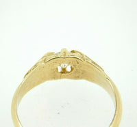 14k Yellow Gold Victorian Belcher .25ct Genuine Natural Diamond Ring (#J749)