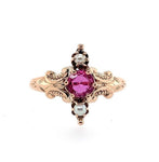 10k Rose Gold Victorian .24ct Ruby Ring Jewelry (#J5654)