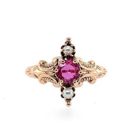 10k Rose Gold Victorian .24ct Ruby Ring Jewelry (#J5654)