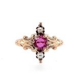10k Rose Gold Victorian .24ct Ruby Ring Jewelry (#J5654)