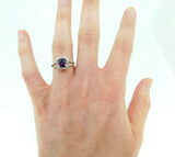 14k White Gold 1.39ct Grape Genuine Natural Garnet and Diamond Ring (#J5105)